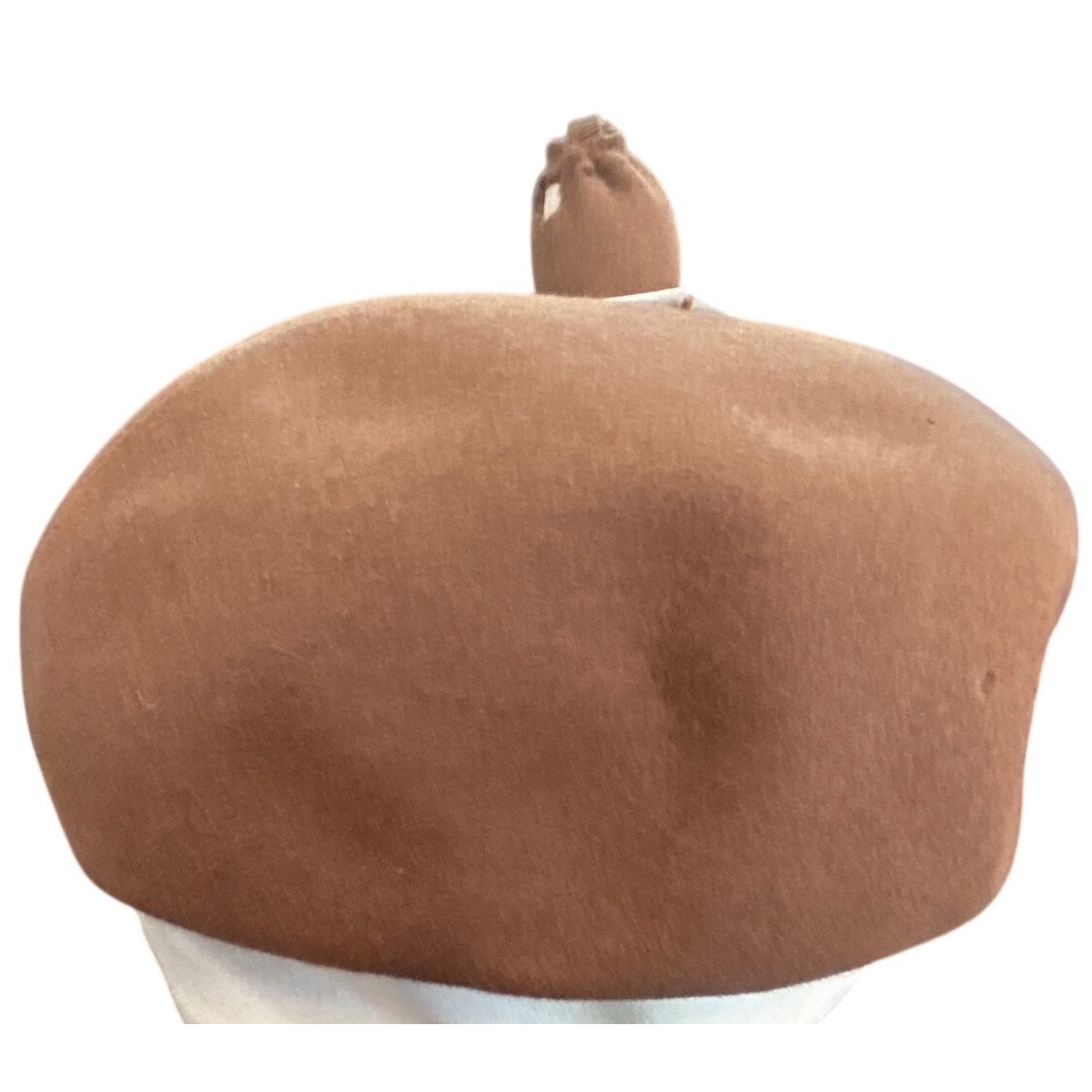 Vintage Oleg Cassini Wool Beret Hat Parisian Avant Garde Brown Dark Academia